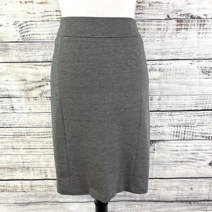 Talbots Skirt Plus size 14 W Petite Gray Ponte Knit Straight Pencil Stretch Knee